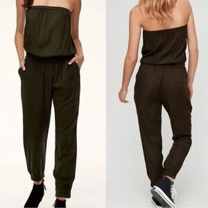 Azure Skies Tabata Strapless Jumpsuit Playsuit Romper Olive Green Size Medium